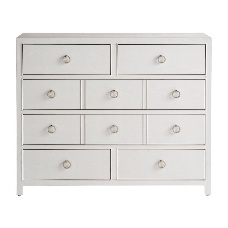 White Coastal 6-Drawer Soft Close Dresser with Felt Lined Drawer
