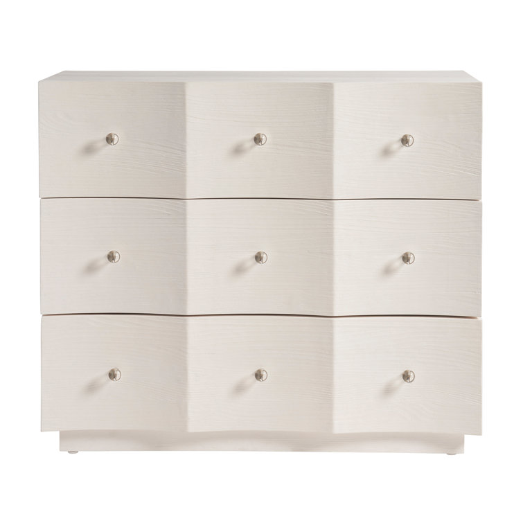 White Solid Wood 42'' Coastal 3-Drawer Dresser with Soft Close