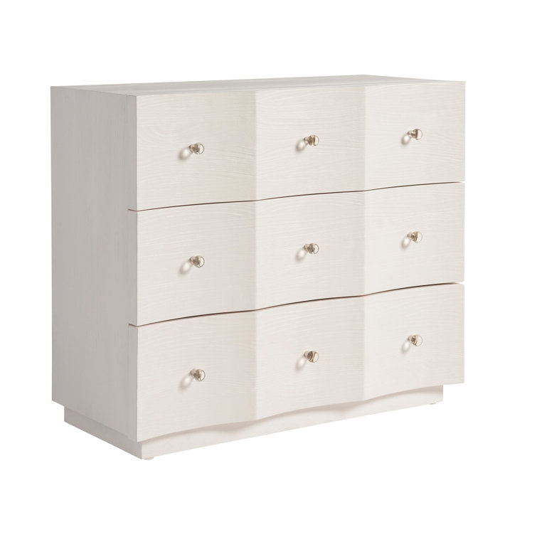 White Solid Wood 42'' Coastal 3-Drawer Dresser with Soft Close