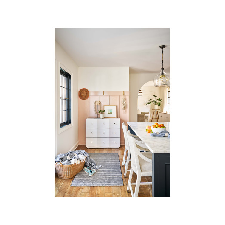 White Solid Wood 42'' Coastal 3-Drawer Dresser with Soft Close