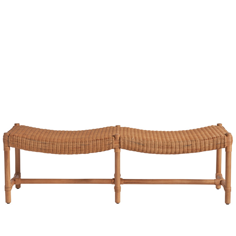 Murro Bay Natural Rattan Wicker Bench