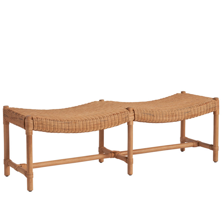 Murro Bay Natural Rattan Wicker Bench