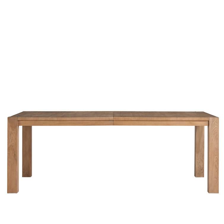 Natural Oak Extendable Rectangular Dining Table for Ten