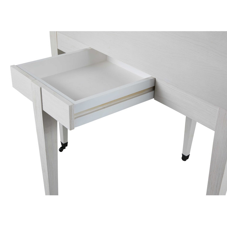 White Oak Round Extendable Dining Table with Storage Drawer