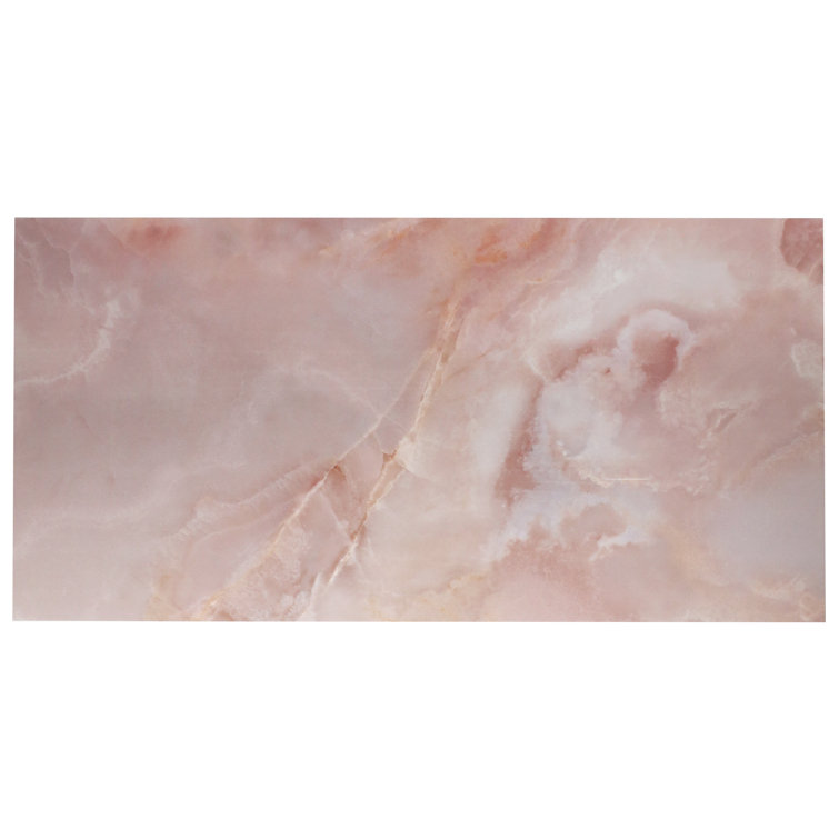 Calla 24" x 47" Coral Porcelain Marble Look Wall & Floor Tile