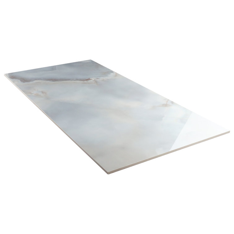 Bijou 24" x 48" Gray Polished Porcelain Marble Look Tile