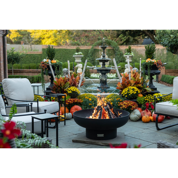 Harrogate Round Black Steel Wood Burning Fire Pit
