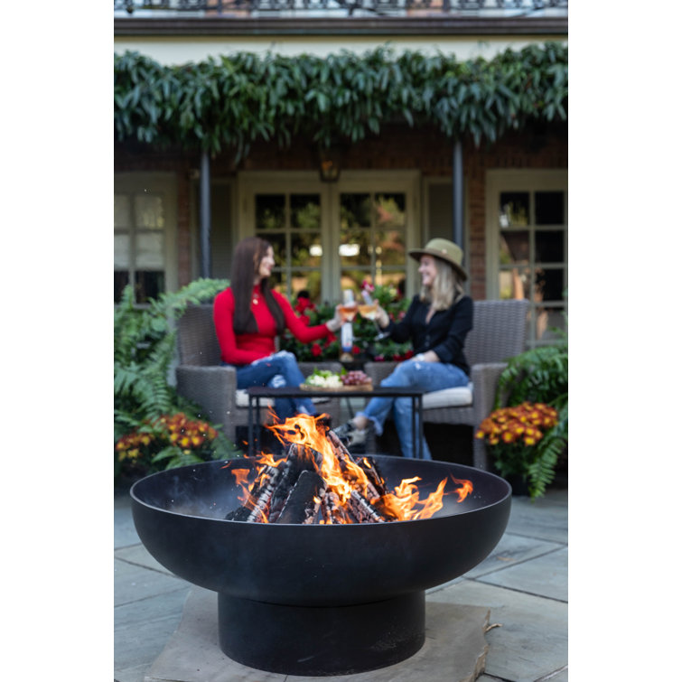 Harrogate Round Black Steel Wood Burning Fire Pit