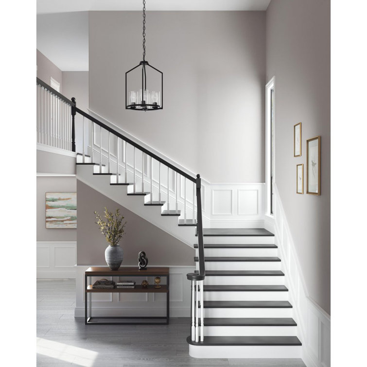 Goodwin Matte Black Glass and Nickel 4-Light Pendant