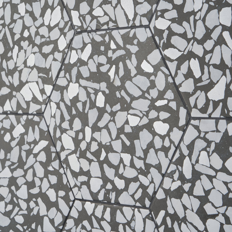 Jurassic Hex 9" Black and White Porcelain Tile