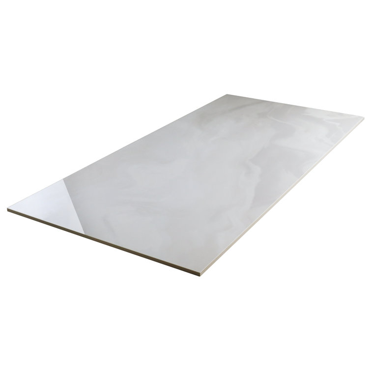 Augusta 24" x 48" Polished White Porcelain Marble Look Tile