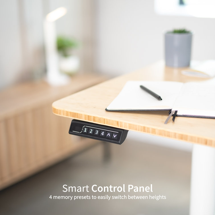 White Adjustable Electric Single Motor Computer Desk Frame