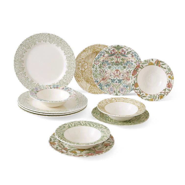 Morris & Co Heritage Porcelain 12-Piece Dinner Set