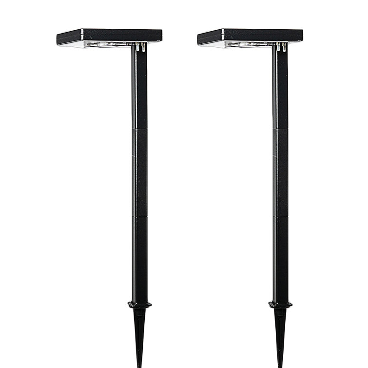 Black Solar LED Pathway Lights with Dual Color Options, 2-Pack
