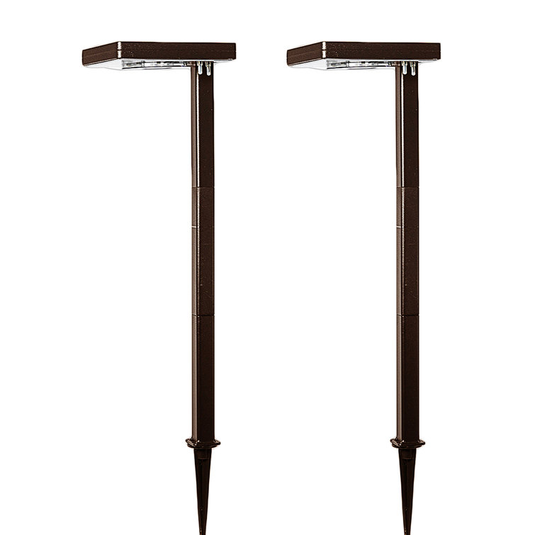 Bronze Solar LED Pathway Lights with Adjustable Color Temperature, 2-Pack