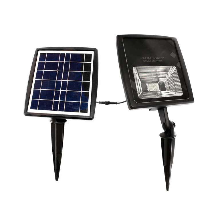 Black Matte Aluminum Solar LED Flood Light with Warm White 2700K