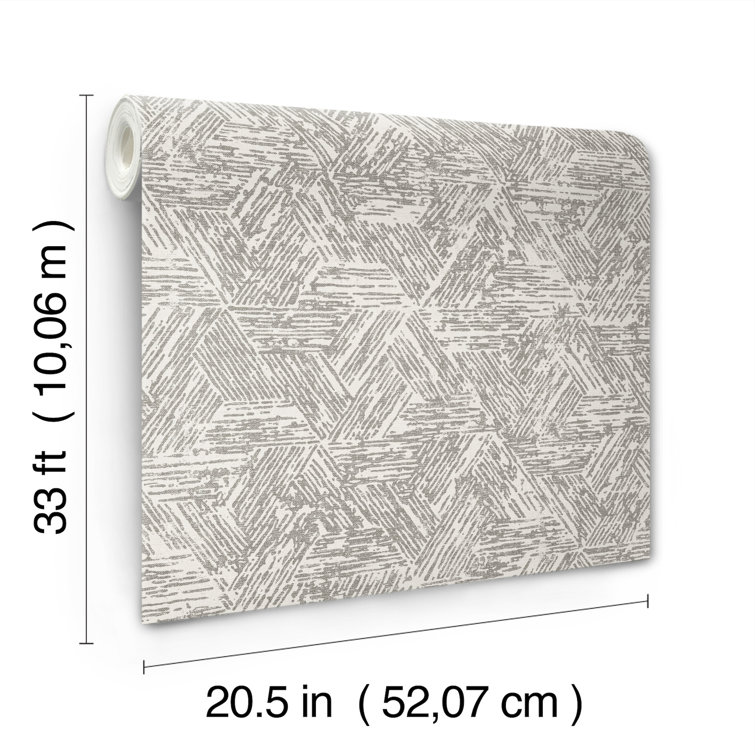 Grey Geometric Non-Pasted Washable Wallpaper Roll