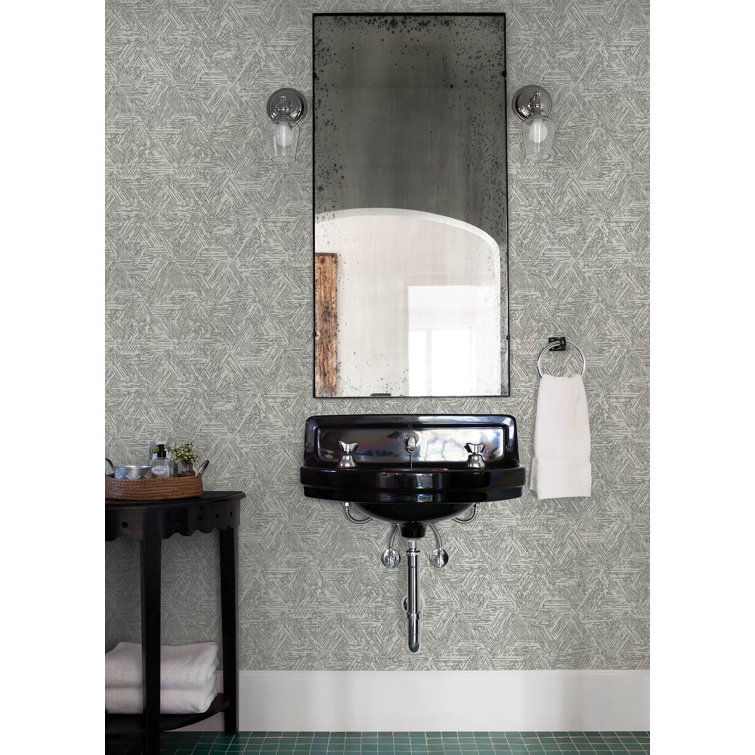Grey Geometric Non-Pasted Washable Wallpaper Roll