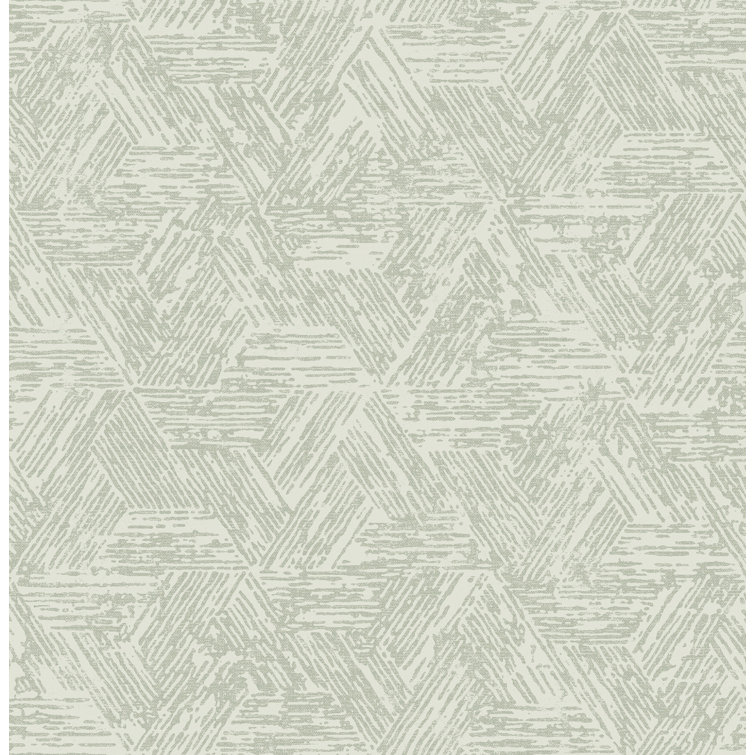 Sea Green Geometric Non-Pasted Washable Wallpaper