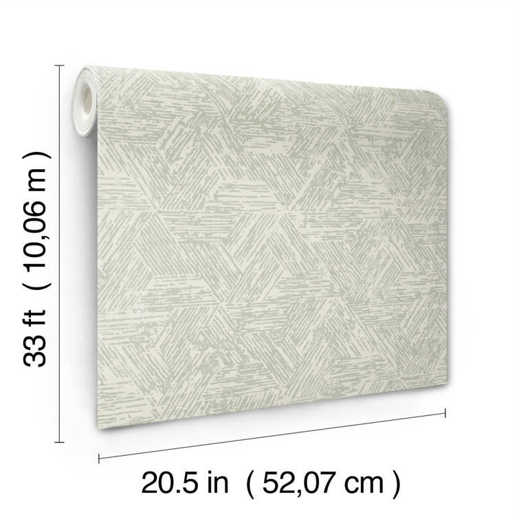 Sea Green Geometric Non-Pasted Washable Wallpaper
