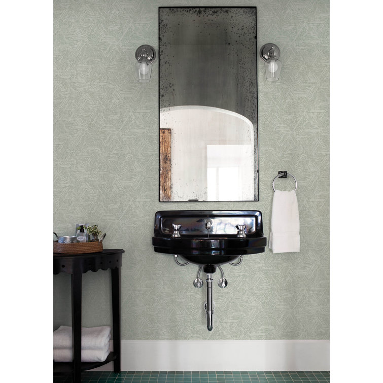Sea Green Geometric Non-Pasted Washable Wallpaper