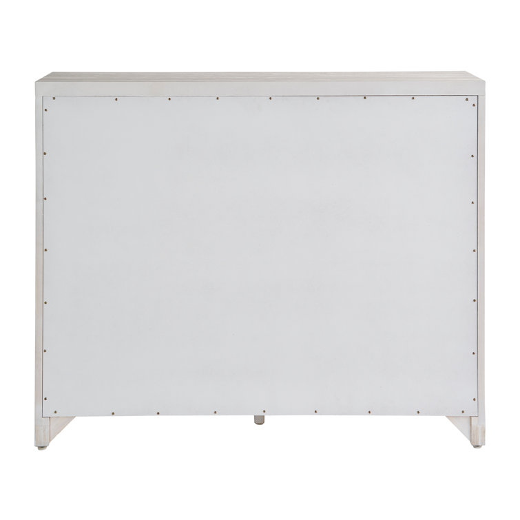 White Coastal 6-Drawer Soft Close Dresser with Felt Lined Drawer