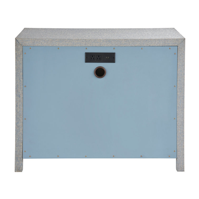 Gray Coastal 3-Drawer Chest with Acrylic Pulls