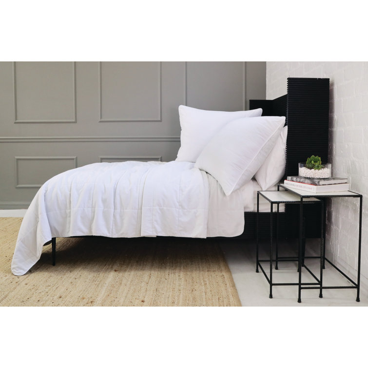 White Cotton Twin Minimalist Bedspread