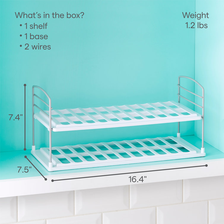 Adjustable 2-Shelf Wide Steel Bottle & Mug Organizer