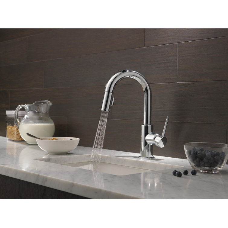 Chrome 13" Brass Deck Mounted Bar/Prep Faucet with Pull-out Spray