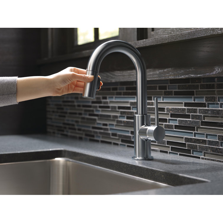 Stainless Steel Single Handle Pull-Down Bar Faucet