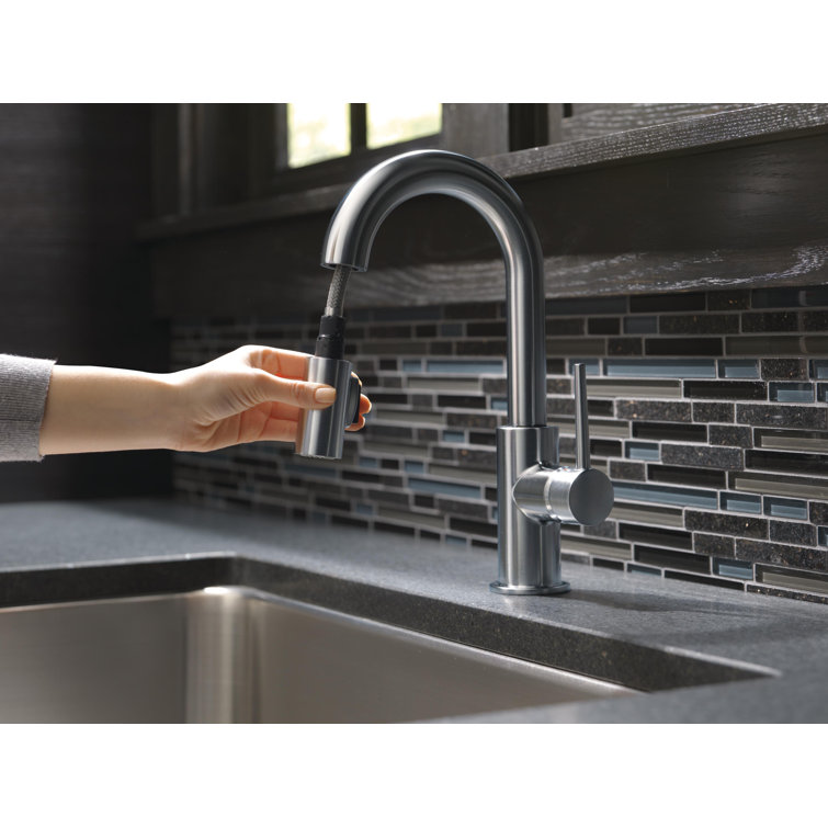 Stainless Steel Single Handle Pull-Down Bar Faucet