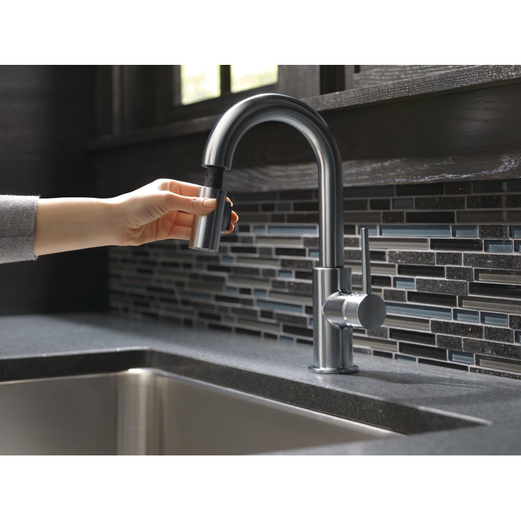 Stainless Steel Single Handle Pull-Down Bar Faucet