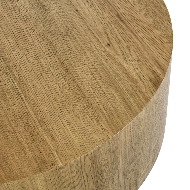 Layne 42" Round Light Brown Oak Coffee Table