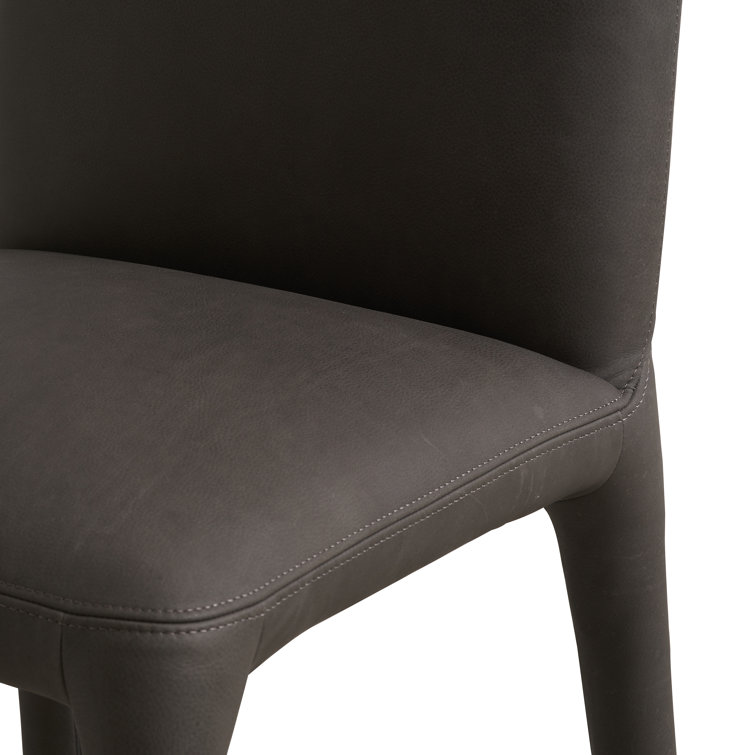 Heritage Graphite Top Grain Leather Counter Stool with Iron Legs