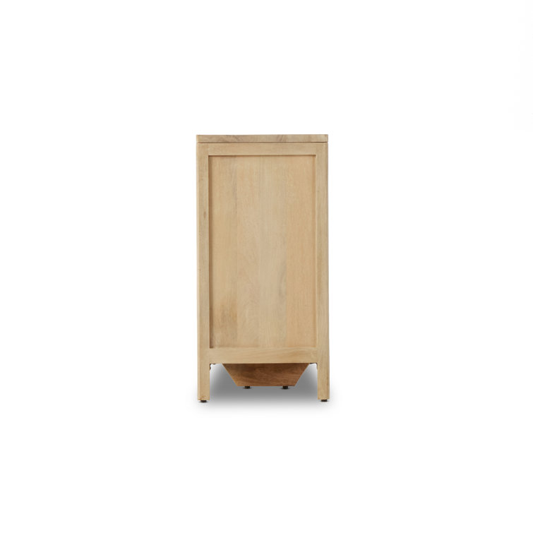 Natural Mango Wood 9-Drawer Dresser with Cane Front