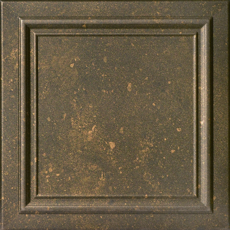 Rusted Steel Polystyrene Glue-up Ceiling Tile Set of 8