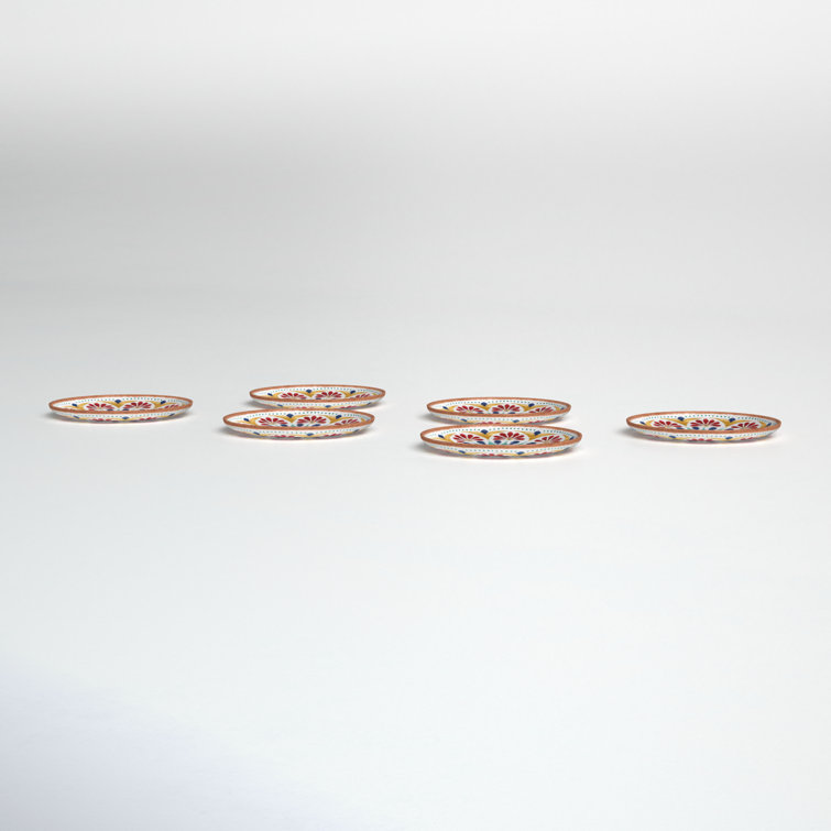 Eddie Medallion Vibrant Gloss Finish Melamine Salad Plate Set of 6