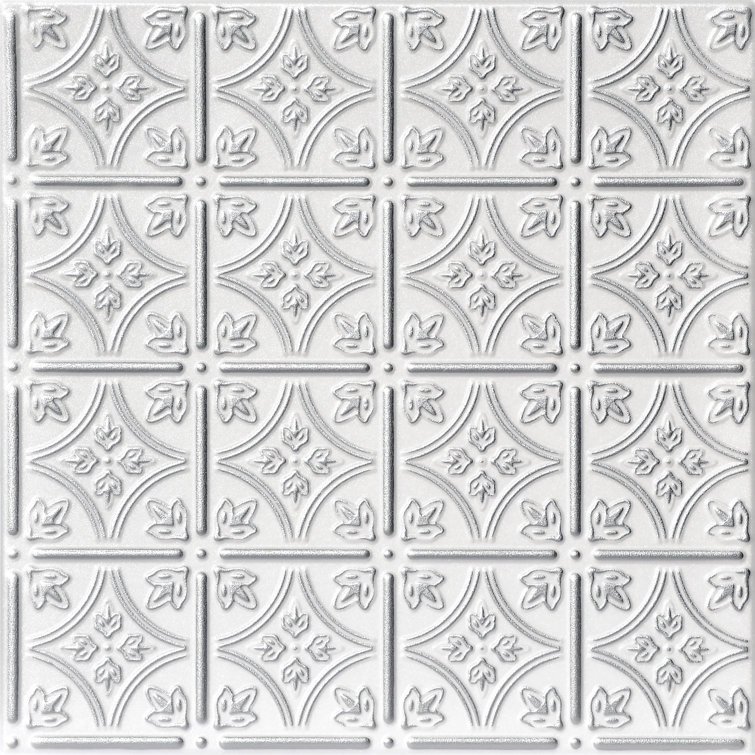 Emma's Flowers Silver Trimmed Glue-Up Polystyrene Ceiling Tile