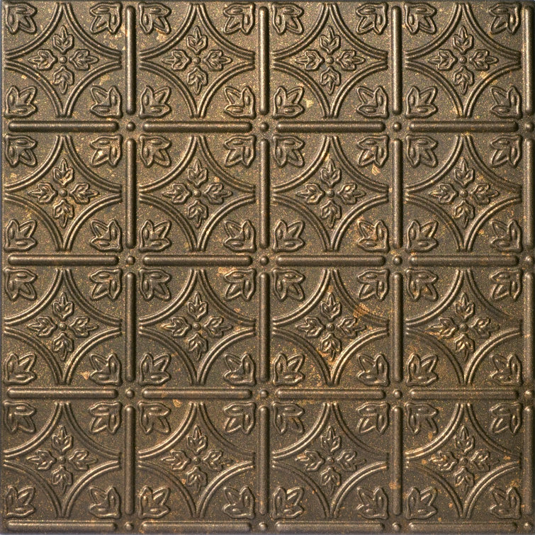 Emma's Flowers Rusted Steel Glue-Up Polystyrene Ceiling Tile