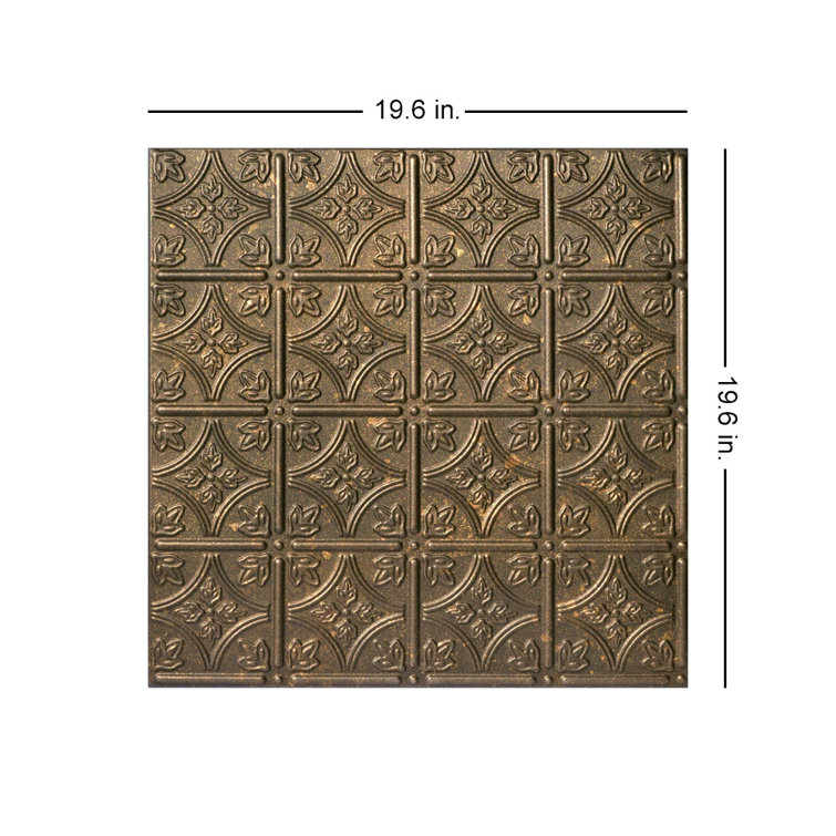 Emma's Flowers Rusted Steel Glue-Up Polystyrene Ceiling Tile