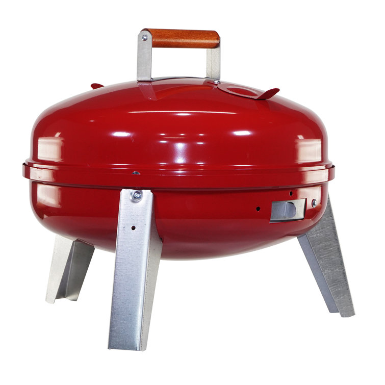 Americana Red Portable Charcoal Grill with Smoker