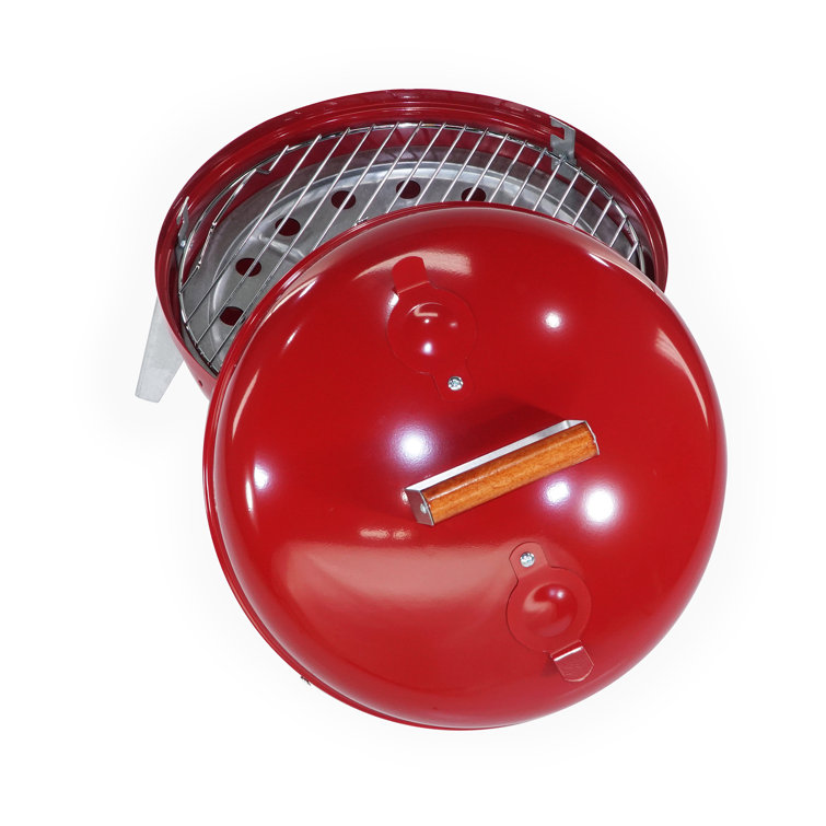 Americana Red Portable Charcoal Grill with Smoker