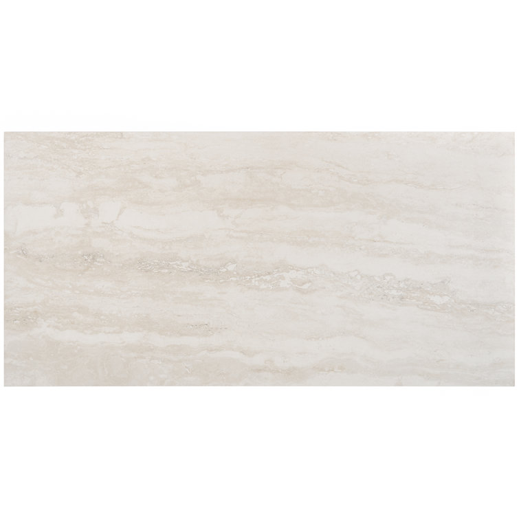Essential Travertine Beige 24" x 48" Porcelain Matte Tile