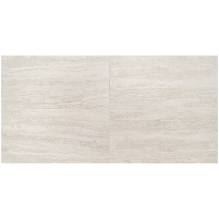 Essential Travertine Beige 24" x 48" Porcelain Matte Tile