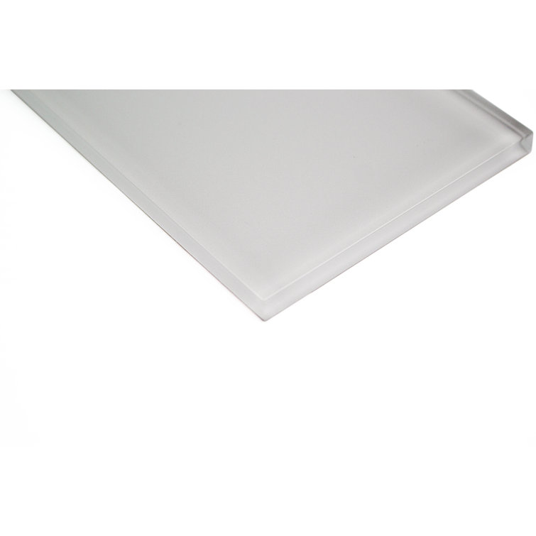 Lucid White Polished Glass Subway Tile 4x12
