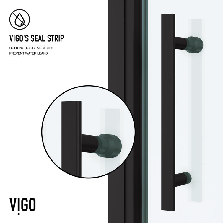 Astoria 76" High Matte Black Framed Pivot Shower Door