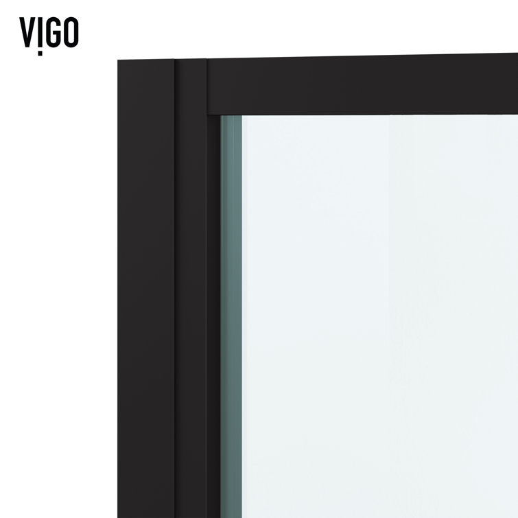 Astoria 76" High Matte Black Framed Pivot Shower Door