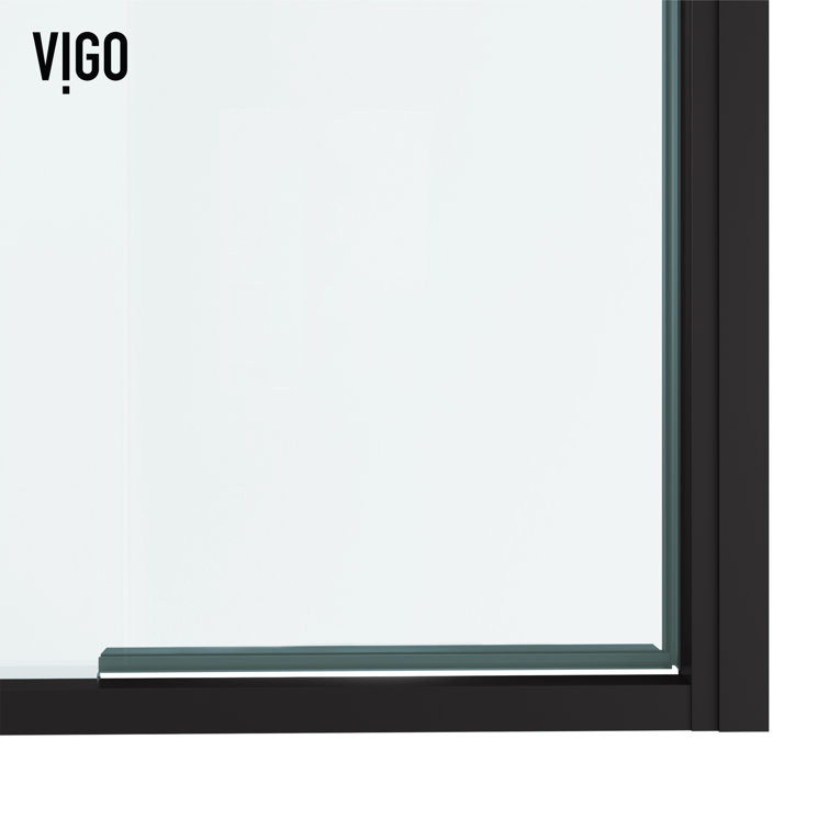 Astoria 76" High Matte Black Framed Pivot Shower Door