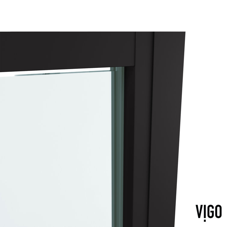 Astoria 76" High Matte Black Framed Pivot Shower Door